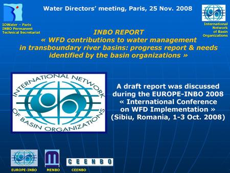 « WFD contributions to water management