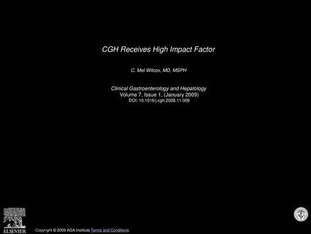 CGH Receives High Impact Factor