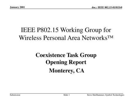 IEEE P Working Group for Wireless Personal Area NetworksTM