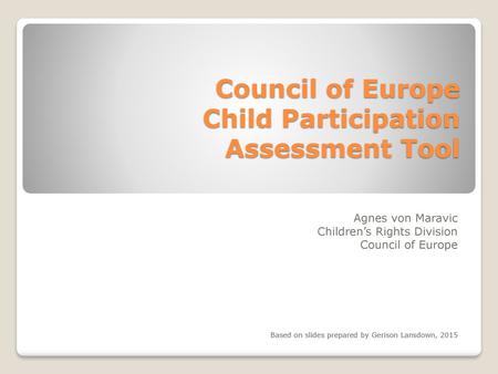 Council of Europe Child Participation Assessment Tool