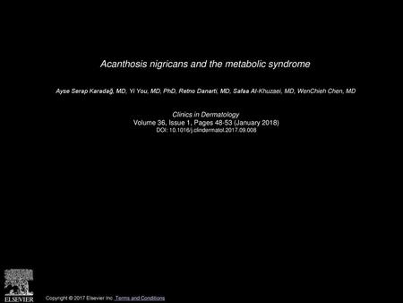 Acanthosis nigricans and the metabolic syndrome