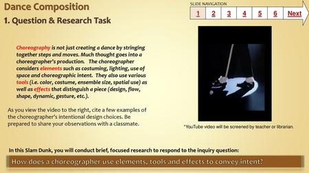 Dance Composition 1. Question & Research Task
