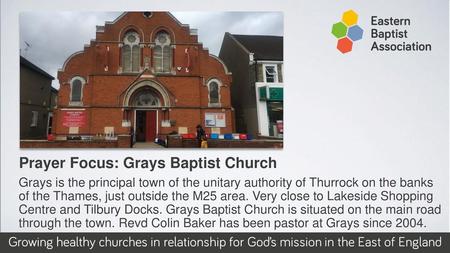 Prayer Focus: Grays Baptist Church