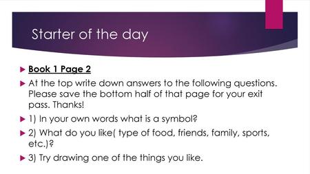 Starter of the day Book 1 Page 2