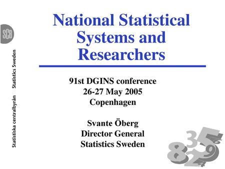 National Statistical Systems and Researchers