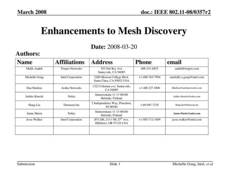 Enhancements to Mesh Discovery