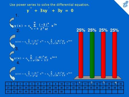 Use power series to solve the differential equation. {image}