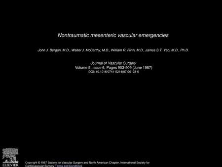 Nontraumatic mesenteric vascular emergencies