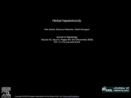 Herbal hepatotoxicity