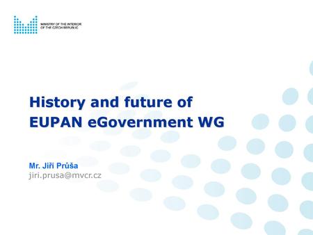 History and future of EUPAN eGovernment WG