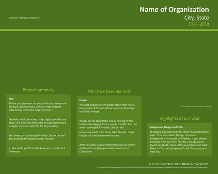 Name of Organization City, State 2017−2018 Project summary