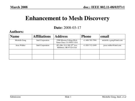 Enhancement to Mesh Discovery