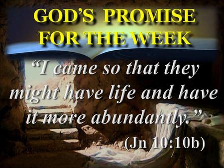 God’s Promise for the week