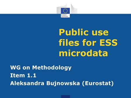 Public use files for ESS microdata
