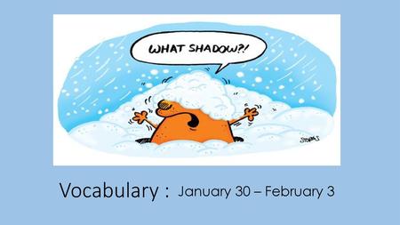Vocabulary : January 30 – February 3.