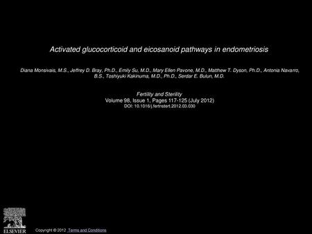 Activated glucocorticoid and eicosanoid pathways in endometriosis