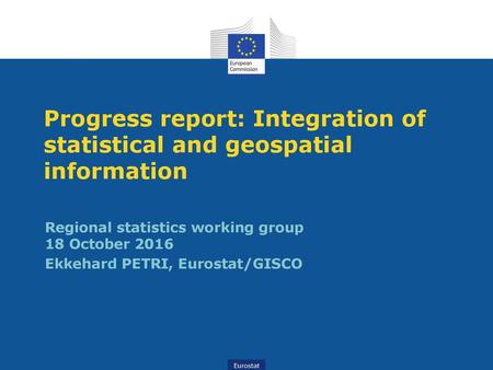 Progress report: Integration of statistical and geospatial information