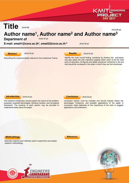 Title Author name1, Author name2 and Author name3 Department of