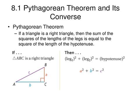 Introduction to Chapter 4: Pythagorean Theorem and Its Converse - ppt  download