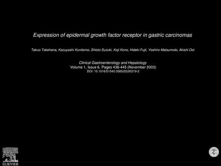 Expression of epidermal growth factor receptor in gastric carcinomas