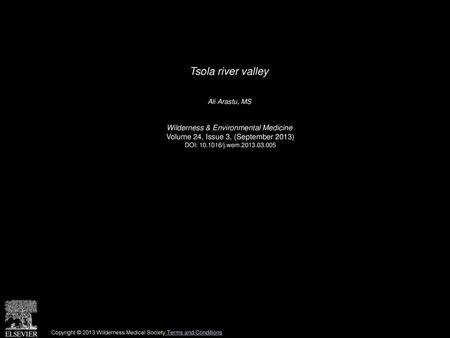 Tsola river valley Wilderness & Environmental Medicine