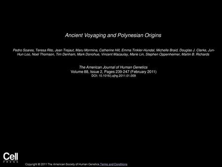 Ancient Voyaging and Polynesian Origins