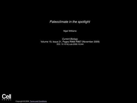 Paleoclimate in the spotlight