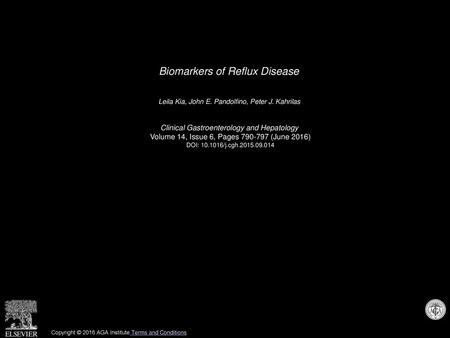 Biomarkers of Reflux Disease