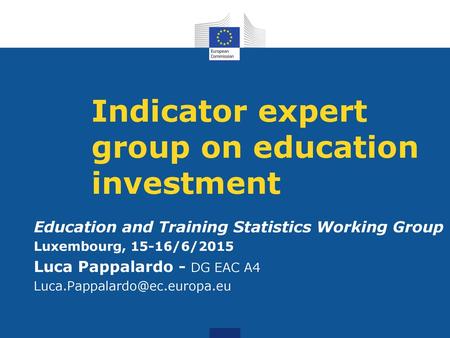 Indicator expert group on education investment