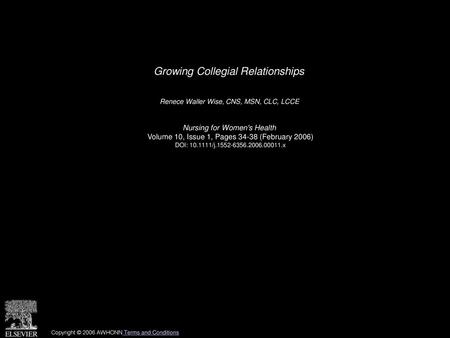 Growing Collegial Relationships