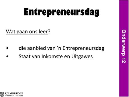 Onderwerp 12 Entrepreneursdag