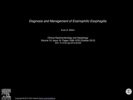 Diagnosis and Management of Eosinophilic Esophagitis