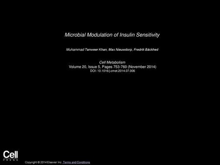 Microbial Modulation of Insulin Sensitivity