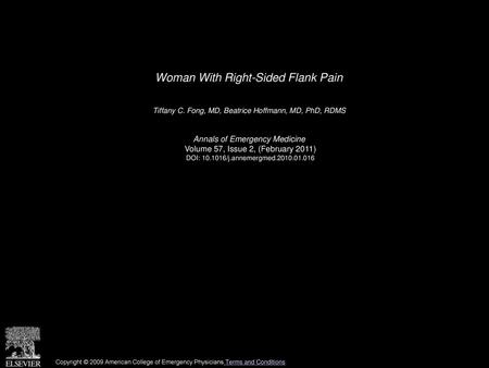 Woman With Right-Sided Flank Pain
