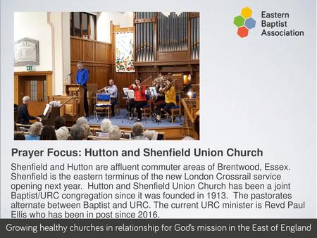 Prayer Focus: Hutton and Shenfield Union Church