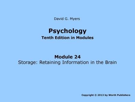 Tenth Edition in Modules