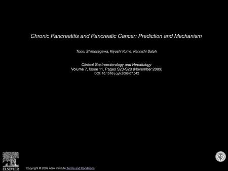Chronic Pancreatitis and Pancreatic Cancer: Prediction and Mechanism
