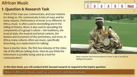 African Music 1. Question & Research Task