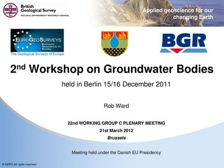 2nd Workshop on Groundwater Bodies
