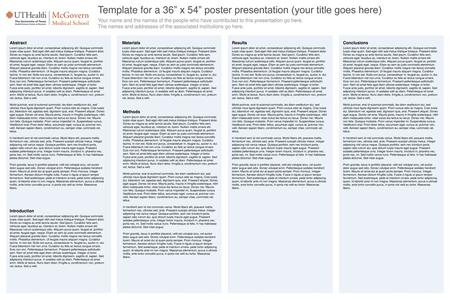 Template for a 36” x 54” poster presentation (your title goes here)