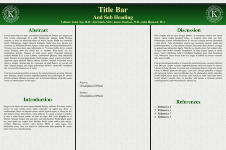 Title Bar And Sub Heading Abstract Discussion Introduction References