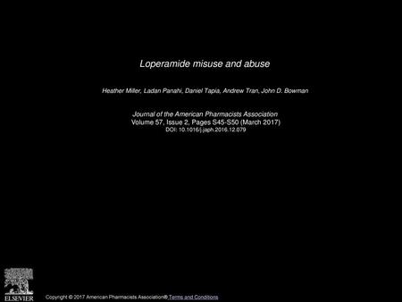 Loperamide misuse and abuse
