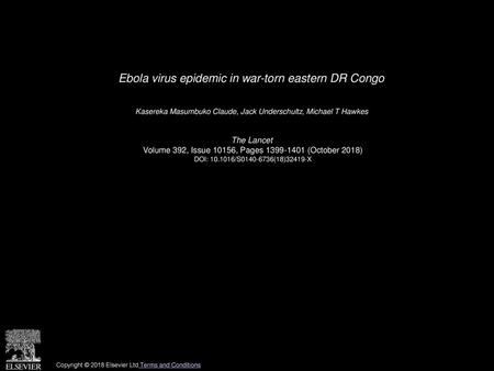 Ebola virus epidemic in war-torn eastern DR Congo