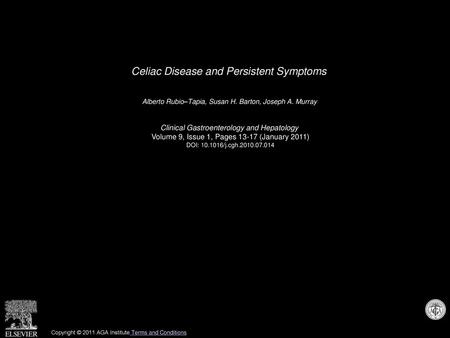 Celiac Disease and Persistent Symptoms