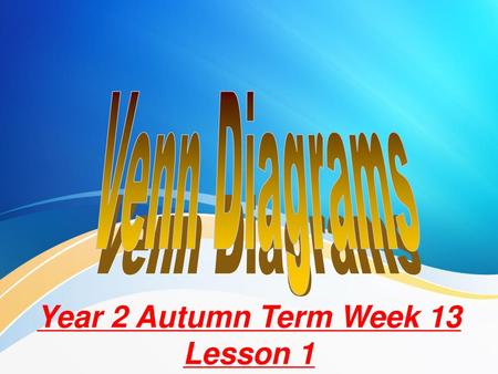 Year 2 Autumn Term Week 13 Lesson 1