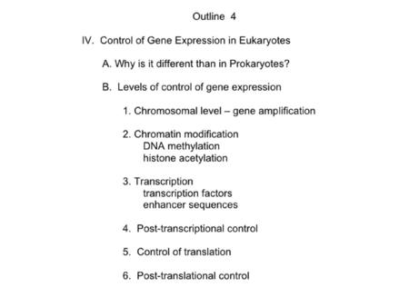 Patterns of control of gene expression
