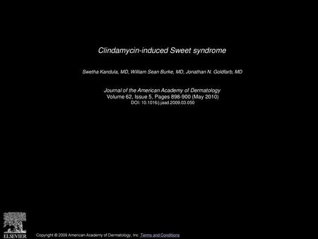 Clindamycin-induced Sweet syndrome
