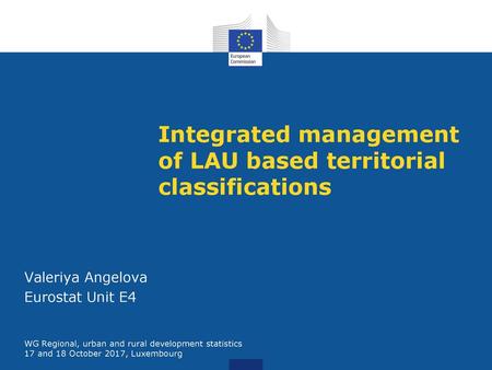 Integrated management of LAU based territorial classifications