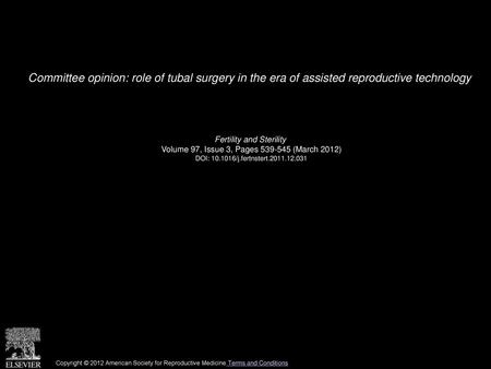 Fertility and Sterility  Volume 97, Issue 3, Pages (March 2012)