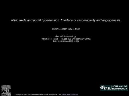 Daniel A. Langer, Vijay H. Shah  Journal of Hepatology 